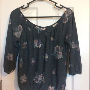 Floral off the shoulder shirt